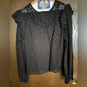 Express Black Lace Blouse,size S